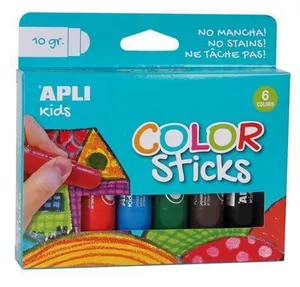 Tempera Sticks „Kids“, 6 rôznych farieb, aplikovaných